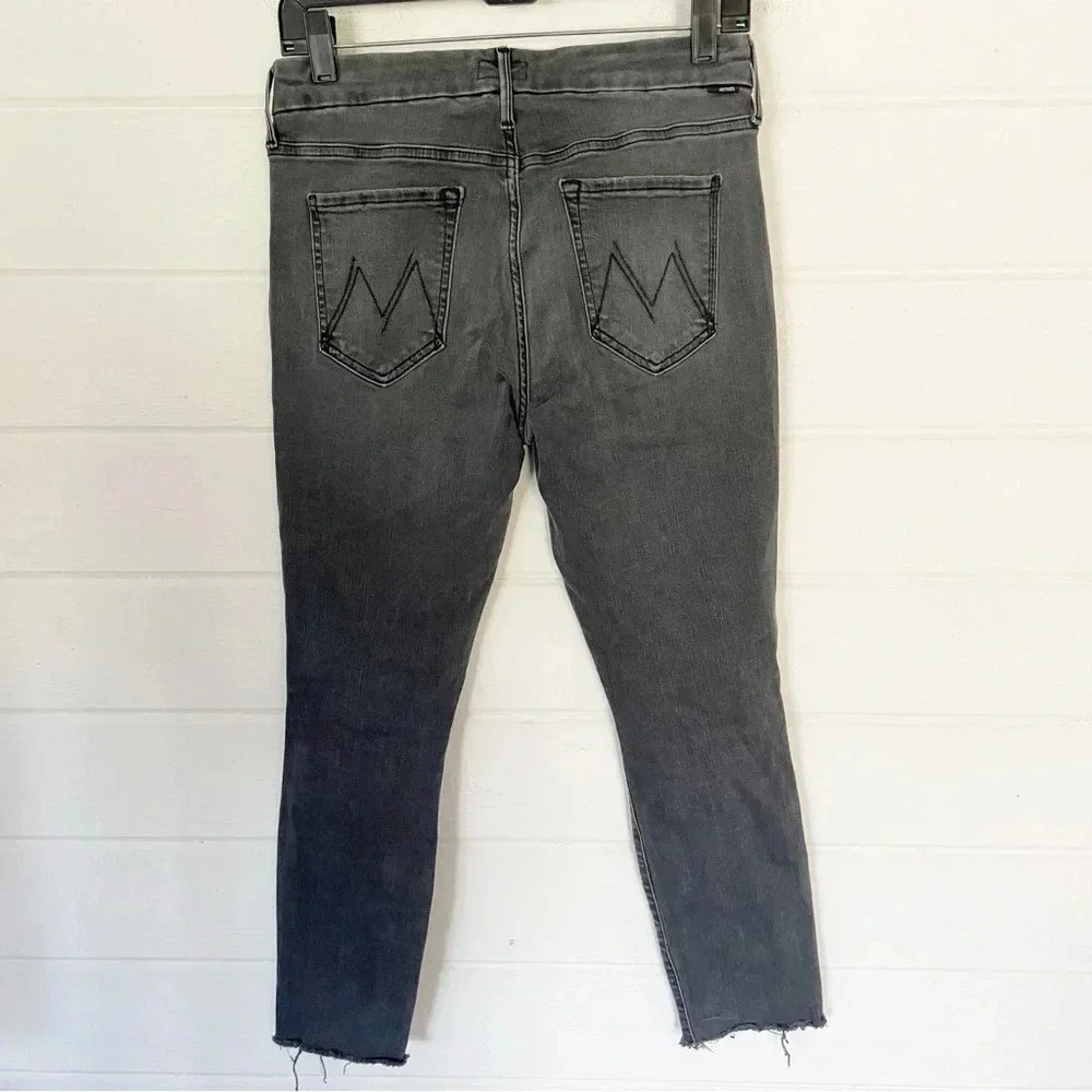 Mother The Looker Ankle Fray Distressed Jeans in Burning Out Lanterns Wash 29 - Picture 9 of 16